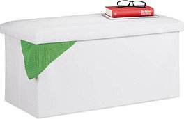 relaxdays Sitztruhe 10031586_49 weiß Holz 76,5 cm