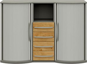 Thumbnail - röhr Sideboard Techno, 019-507-6110-31-B1 grau, hickory-eiche 162,7 x 43,0 - 53,0 x 111,7 cm