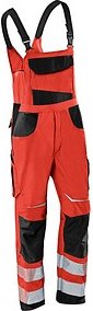 Thumbnail - KÜBLER® unisex Warnschutz-Latzhose REFLECTIQ rot, schwarz Größe 46