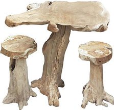 Thumbnail - Garden Pleasure Bartisch-Set SURGA, natur Holz, 3-teilig