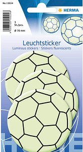 HERMA Leuchtaufkleber Ball, leuchtgrün, 3 Etiketten