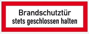 SafetyMarking® Brandschutzaufkleber "Brandschutztür stets geschlossen halten" rechteckig 29,7 x 10,5 cm