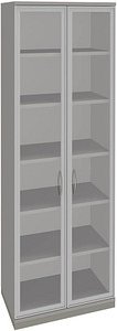 fm Aktenschrank Sidney, 4260267329047 lichtgrau, Acrylglas klar 5 Fachböden 80,0 x 44,2 x 222,1 cm