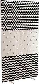PAPERFLOW Trennwand easyScreen Black & White, 60437 bunt 94,0 x 173,4 cm, 1 St.