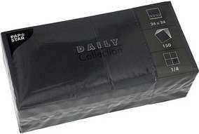 PAPSTAR Servietten Daily Collection schwarz 2-lagig 24,0 x 24,0 cm, 150 St.