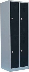 LÜLLMANN Spind anthrazit, lichtgrau 520228, 4 Schließfächer 60,0 x 50,0 x 180,0 cm