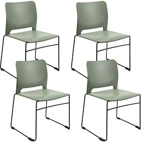 4 Topstar Besucherstühle Visit Lite RE100OO olivgrün Kunststoff