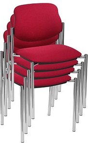 4 Nowy Styl Besucherstühle Styl STYL CHROM C-29 4ER bordeaux Stoff