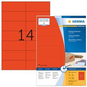Thumbnail - 1.400 HERMA Etiketten 4557 rot 105,0 x 42,3 mm