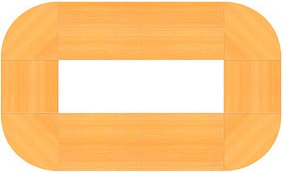 HAMMERBACHER Konferenztisch buche oval, Rundrohr chrom, 400,0 x 240,0 x 72,0 - 74,0 cm