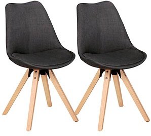 WOHNLING Esszimmerstühle WL5.026 anthrazit Stoff, 2 St.
