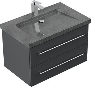 POSSEIK Waschbecken mit Unterschrank YAMO 75 grafit 75,0 x 45,0 x 50,0 cm