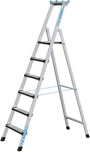 ZARGES Stehleiter einseitig Comfortstep S silber 6 Stufen, H: 233,0 cm
