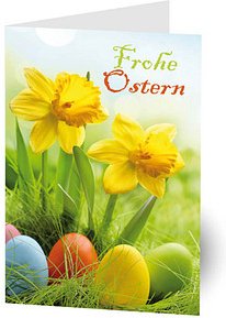 LUMA Grußkarten Ostern Narzisse mit Ostereier DIN B6, 1 St.