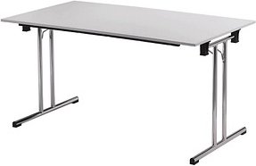 SODEMATUB Mehrzwecktisch lichtgrau rechteckig, Rundrohr chrom, 160,0 x 70,0 x 74,0 cm