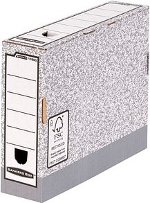 Bankers Box Archivboxen grau/weiß 8,5 x 26,5 x 32,7 cm, 10 St.