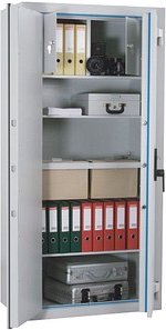 ISS Sicherheitsschrank Karlsruhe VIII Sicherheitsstufe 1 nach EN 1143-1 mit Feuerschutz lichtgrau 95,5 x 52,7 x 187,5 cm