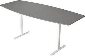 Thumbnail - Kerkmann Konferenztisch Move 3 grafit Tonnenform, T-Fuß-Gestell weiß, 250,0 x 100,0 x 72,0 - 120,0 cm