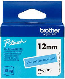 Thumbnail - brother Schriftband Btag BTAGL33, 12 mm blau auf blau, 1 St.