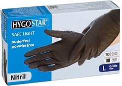 HYGOSTAR unisex Einmalhandschuhe SAFE LIGHT schwarz Größe L, 100 St.