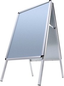 Showdown® Displays Kundenstopper Standard Rondo silber DIN A1 2 Fächer 63,9 x 74,4 x 112,0 cm, 1 St.