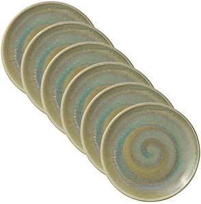 6 HEART & SOUL Dessertteller Perfect Match Thyme hellgrün 21,0 cm