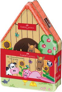 FABER-CASTELL Connector Bauernhof Filzstifte farbsortiert, 18 St.