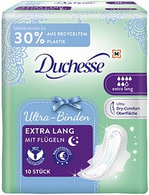 Thumbnail - Duchesse Binden Ultra Lang mit Flügeln für sehr starke Tage, 10 St.