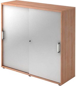 HAMMERBACHER Schiebetürenschrank 1753S, V1753S/N/S/CE nussbaum, silber 2 Fachböden 120,0 x 40,0 x 110,0 cm