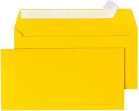 tecno Briefumschläge colors DIN lang+ ohne Fenster intensivgelb haftklebend 25 St.