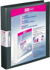 VELOFLEX VELODUR® Präsentationsringbücher 2-Ringe schwarz 4,0 cm DIN A4, 10 St.