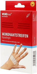 Thumbnail - WUNDmed® Pflaster Wundnahtstreifen 02-090 weiß 10,2 cm x 6,4 mm, 10 St.