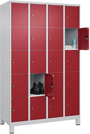 CP Schließfachschrank Classic Plus lichtgrau, rubinrot 080010-405 S10001, 20 Schließfächer 120,0 x 50,0 x 195,0 cm