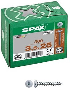 SPAX® Rückwandschrauben T20 Flachkopf WIROX 0151010350253 3,5 mm x 25 mm, 300 St.