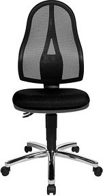 Thumbnail - Topstar Bürostuhl Point 60 Netz, 8169NETG200 Stoff schwarz, Gestell chrom