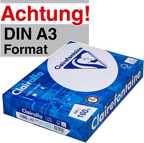 Clairefontaine Kopierpapier Clairalfa DIN A3 160 g/qm 250 Blatt