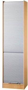 HAMMERBACHER Prokura Rollladenschrank buche, silber 4 Fachböden 50,0 x 40,0 x 200,4 cm