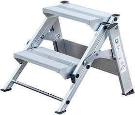MUNK Klapptritt 55002 silber 2 Stufen, H: 42,0 cm