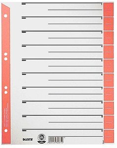LEITZ Trennblätter 1652 DIN A4 1-0 rot, 230 g/qm, 100 St.