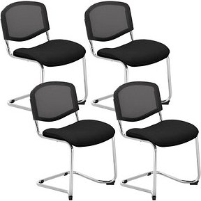 4 Nowy Styl Besucherstuhl Iso Ergo Mesh schwarz Stoff