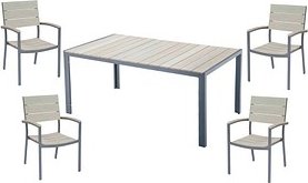 Thumbnail - Garden Pleasure Sitzgruppe Olivia, anthrazit Holz, Metall, 5-teilig