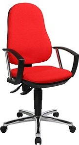 Thumbnail - Topstar Bürostuhl Support® P Deluxe, 8179AG21 Stoff rot, Gestell chrom