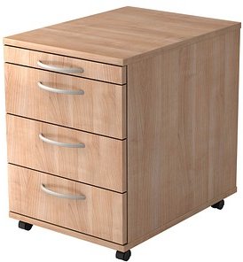 HAMMERBACHER Altus Rollcontainer nussbaum 4 Auszüge 42,8 x 58,0 x 59,0 cm