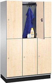 CP Spind Cambio lichtgrau, birke 45101-32 S10089, 6 Schließfächer 120,0 x 52,5 x 198,0 cm