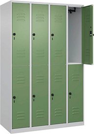 CP Spind Classic Plus lichtgrau, resedagrün 080300-40 S10006, 8 Schließfächer 120,0 x 50,0 x 185,0 cm