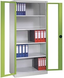 CP Metallschrank 8920-055 S10119 Acrylglas, clowngrün, lichtgrau 93,0 x 40,0 x 195,0 cm, aufgebaut