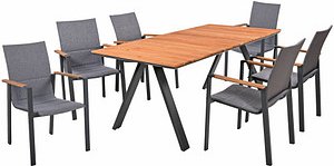 Thumbnail - Garden Pleasure Sitzgruppe DAVINA grau, anthrazit Kunststoff, Metall, 7-teilig