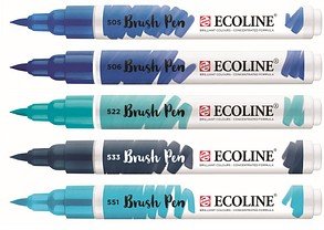 Talens ECOLINE® Brush-Pens blau, 5 St.