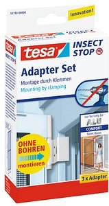 tesa Klemmscharnier für Fliegengitter Insect Stop Alu Comfort Adapter Set weiß