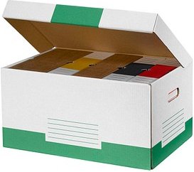10 Cartonia Archivcontainer weiß/grün 54,8 x 36,4 x 26,8 cm